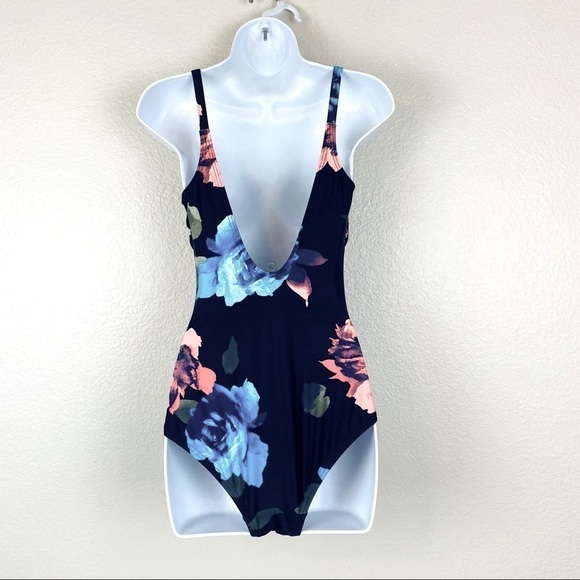 Vince Camuto Blue Floral One Piece Sizes 10 - Picture 4 of 9